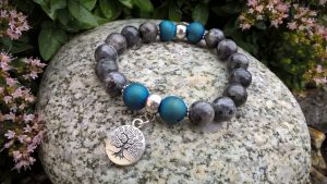 Labradoryt i agat druzy