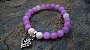 Tribalowe serce w rożowym jadeicie